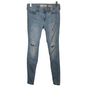 Hollister Low Rise Super Skinny Distressed Jeans - Junior's Size 5L